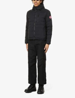 Canada Goose Lodge Logo-patch Shell-down Hooded Puffer Jacket -Selfridges Store 322 3005144 5078M BLACK ALT01
