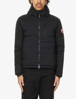 Canada Goose Lodge Logo-patch Shell-down Hooded Puffer Jacket -Selfridges Store 322 3005144 5078M BLACK ALT02