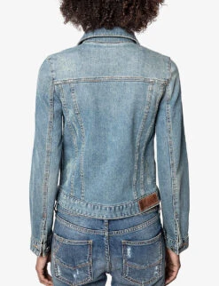 Zadig & Voltaire Kioky Faded Stretch-denim Jacket -Selfridges Store 669 10175 PWGCT3403F BLEU ALT02