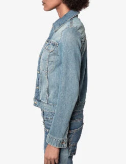 Zadig & Voltaire Kioky Faded Stretch-denim Jacket -Selfridges Store 669 10175 PWGCT3403F BLEU ALT03