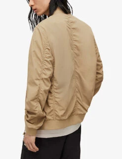 AllSaints Bassett Zipped Cotton-blend Bomber Jacket -Selfridges Store 948 10136 MJ006R DUSTYTAUPE ALT03