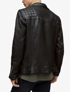 AllSaints Conroy Leather Biker Jacket 10 AllSaints Conroy Leather Biker Jacket -Selfridges Store 948 10136 ML058F INKNAVY ALT03