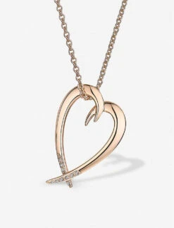 Heart Rose Gold-vermeil And Diamond Necklace