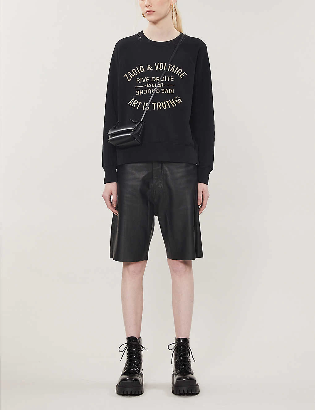 Zadig & Voltaire Logo-embellished Cotton-jersey Sweatshirt 3 Zadig & Voltaire Logo-embellished Cotton-jersey Sweatshirt - Image 3