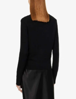 Joseph Round-neck Cashmere Jumper -Selfridges Store R00043796 BLACK ALT03