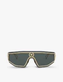 Versace VE2226 Wrap-around Metal Sunglasses