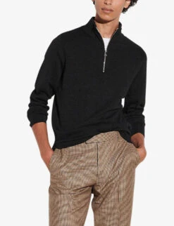 Sandro Half-zip Wool Jumper 8 Sandro Half-zip Wool Jumper -Selfridges Store R03630693 NOIRGRIS ALT03