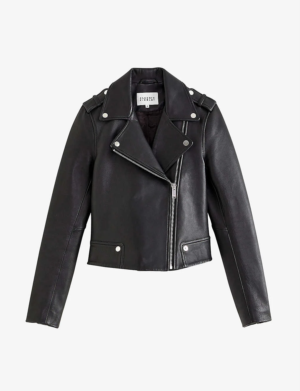 CLAUDIE PIERLOT Biker-collar Leather Jacket 1 CLAUDIE PIERLOT Biker-collar Leather Jacket