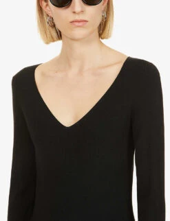 Joseph V-neck Silk-blend Jumper -Selfridges Store R03731166 BLACK ALT03