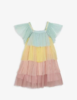 Meri-Meri Rainbow Ruffled Woven Dress And Crown Costume Set 3-6 Years -Selfridges Store R03736526 MULTI ALT02