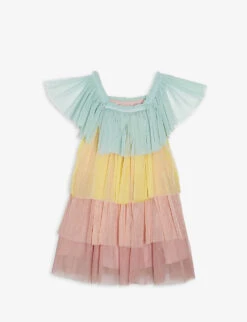 Meri-Meri Rainbow Ruffled Woven Dress And Crown Costume Set 3-6 Years