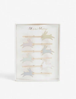 Meri-Meri Bunny Enamelled-brass Hair Slides