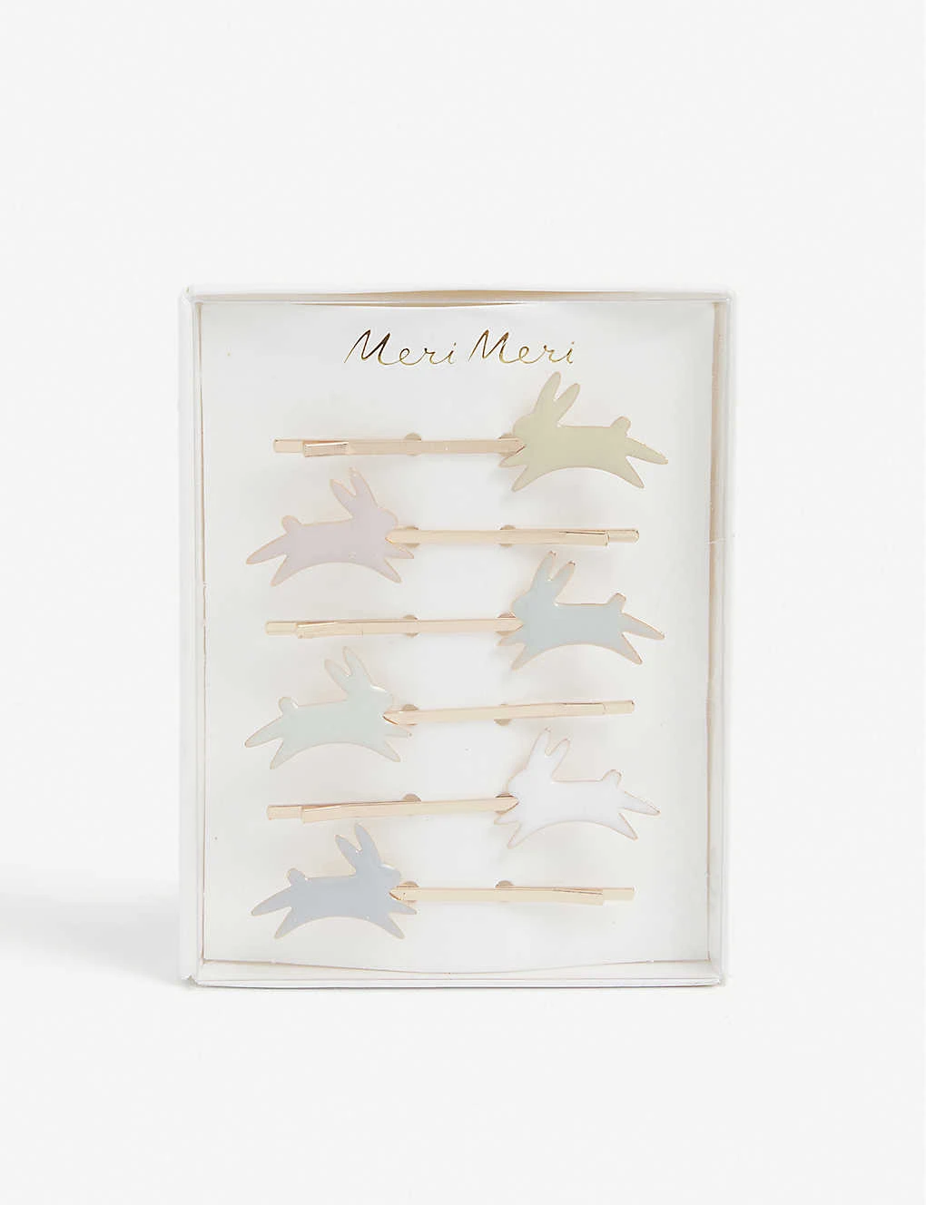 Meri-Meri Bunny Enamelled-brass Hair Slides 1 Meri-Meri Bunny Enamelled-brass Hair Slides