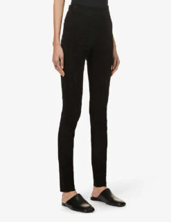 Joseph High-rise Suede Leggings -Selfridges Store R03748266 BLACK ALT02