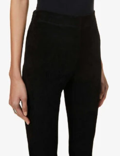 Joseph High-rise Suede Leggings -Selfridges Store R03748266 BLACK ALT04