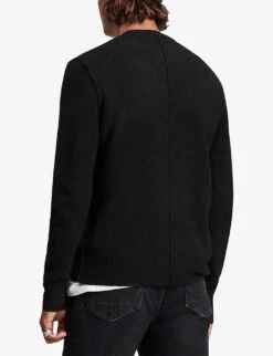 AllSaints Statten Crewneck Wool-blend Jumper -Selfridges Store R03750678 BLACK ALT03