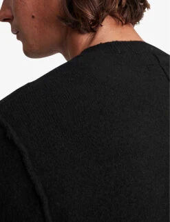 AllSaints Statten Crewneck Wool-blend Jumper -Selfridges Store R03750678 BLACK ALT05