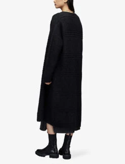 AllSaints Selena Fringe-embellished Alpaca-wool-blend Cardigan -Selfridges Store R03758953 BLACK ALT03