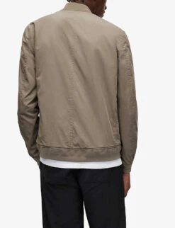 AllSaints Bassett Ramskull-embroidery Cotton Bomber Jacket -Selfridges Store R03760160 BAYLEAFTAUPE ALT03