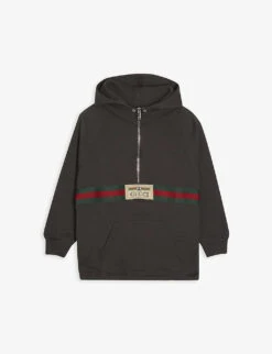Gucci Logo-embroidered Hooded Cotton Hoody 6-12 Years