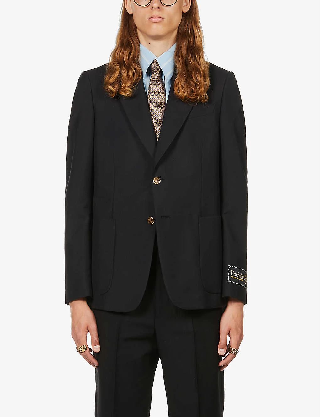 Gucci Firenze Peak-lapel Cotton, Mohair And Wool-blend Blazer 3 Gucci Firenze Peak-lapel Cotton, Mohair And Wool-blend Blazer - Image 3