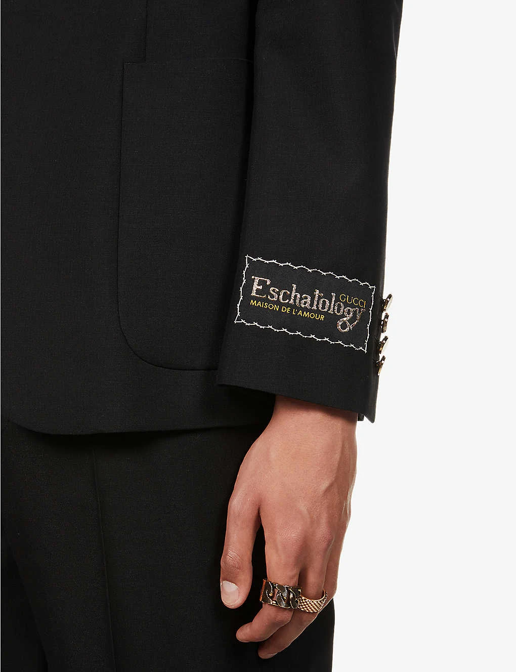 Gucci Firenze Peak-lapel Cotton, Mohair And Wool-blend Blazer 5 Gucci Firenze Peak-lapel Cotton, Mohair And Wool-blend Blazer - Image 5