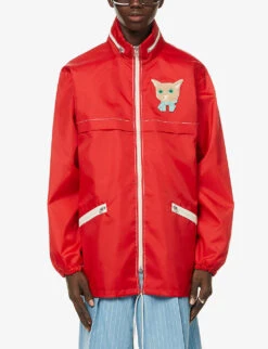 Gucci Cat-embroidered Shell Jacket -Selfridges Store R03765528 FLAMEMIX ALT02