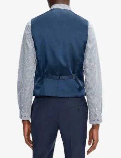 Ted Baker Sinjws Slim-fit Wool-blend Waistcoat -Selfridges Store R03788856 DKBLUE ALT02