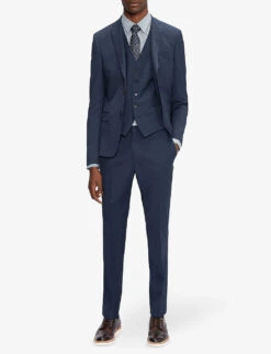 Ted Baker Sinjws Slim-fit Wool-blend Waistcoat -Selfridges Store R03788856 DKBLUE ALT03