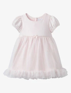Short-sleeve Cotton-blend Mini Tutu Dress 0-24 Months