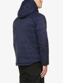 Canada Goose Lodge Logo-patch Shell-down Hooded Jacket -Selfridges Store R03800043 ATLANTICNAVY ALT03