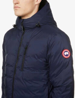 Canada Goose Lodge Logo-patch Shell-down Hooded Jacket -Selfridges Store R03800043 ATLANTICNAVY ALT04