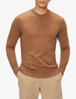 Ted Baker Flower-embroidered Crewneck Wool Sweater 6 Ted Baker Flower-embroidered Crewneck Wool Sweater -Selfridges Store R03803933 TAN ALT02