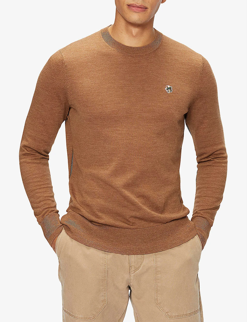 Ted Baker Flower-embroidered Crewneck Wool Sweater 3 Ted Baker Flower-embroidered Crewneck Wool Sweater - Image 3