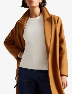 Ted Baker Pyiton Pleated-shoulder Knitted Sweater -Selfridges Store R03816235 WHITE ALT02