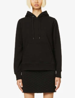 Canada Goose Muskoka Logo-embroidered Cotton-jersey Hoody -Selfridges Store R03830561 BLACK ALT02