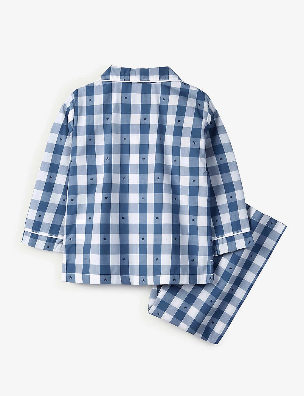 Star-embroidered Checked Cotton Pyjama Set 7-10 Years 2 Star-embroidered Checked Cotton Pyjama Set 7-10 Years - Image 2