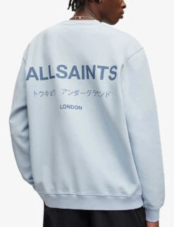 AllSaints Underground Logo Graphic-print Cotton Sweatshirt -Selfridges Store R03848407 SEAFRONTBLUE ALT03