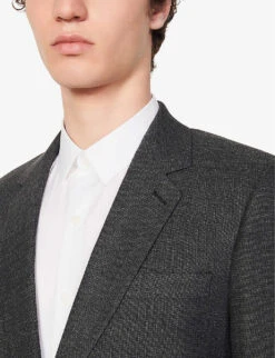 Sandro Legacy Single-breasted Wool Blazer -Selfridges Store R03851777 NOIRGRIS ALT04