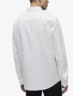 AllSaints Hermosa Logo-embroidered Relaxed-fit Cotton Shirt -Selfridges Store R03852450 WHITE ALT03