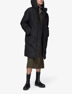 Whistles Tessa Padded Recycled-polyester Hooded Puffer Coat -Selfridges Store R03855728 BLACK ALT02