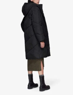 Whistles Tessa Padded Recycled-polyester Hooded Puffer Coat -Selfridges Store R03855728 BLACK ALT03