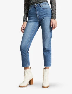 Ted Baker Morgani High-rise Stretch Organic Cotton-blend Jeans -Selfridges Store R03858822 MIDWASH ALT02