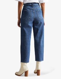 Ted Baker Oliwia Barrel-leg High-rise Stretch-denim Jeans -Selfridges Store R03877057 DKBLUE ALT03