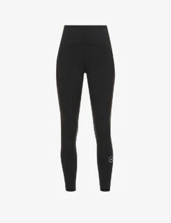 Adidas By Stella Mccartney Logo-print Fitted-leg High-rise Leggings