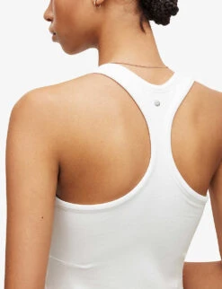 AllSaints Maki Bodycon Stretch-woven Midi Dress -Selfridges Store R03897504 OPTICWHITE ALT04