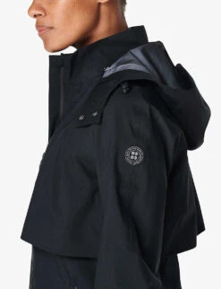 Sweaty Betty Pro Light Performance Waterproof Shell Hooded Running Jacket -Selfridges Store R03897673 BLACK ALT04