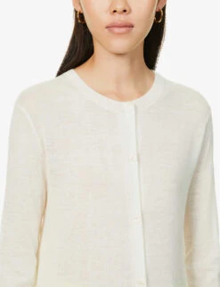 Joseph Cashair Round-neck Cashmere Cardigan -Selfridges Store R03900703 IVORY ALT04