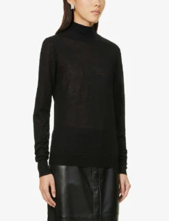 Joseph Cashair High-neck Cashmere Jumper -Selfridges Store R03900705 BLACK ALT02
