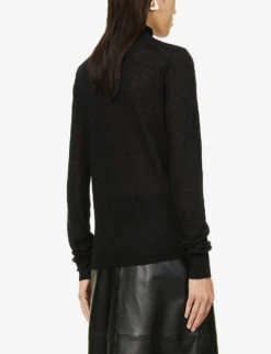 Joseph Cashair High-neck Cashmere Jumper -Selfridges Store R03900705 BLACK ALT03